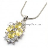 Elegant Alloy Pendant with Yellow Zircons