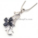 Gorgeous Alloy Black Zircons Pendant