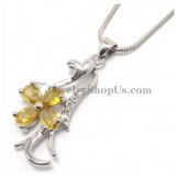 Gorgeous Alloy Yellow Zircons Pendant