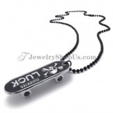 Fashion Alloy Black Skateboard Shape Pendant