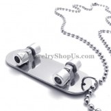 Fashion Alloy Silver Skateboard Shape Pendant