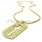 Elegant Gold Alloy Pendant with Rhinestones