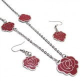 Attractive Design Pretty and Colorful High Quality Titanium Jewelry Sets Including Necklace Pendant Earring - Free Shipping