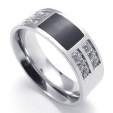 Beautiful Design Color Brilliancy to Have a Long Story Titanium Ring