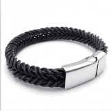 Deft Design Delicate Colors Stable Quality Titanium Leather Bracelet