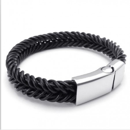 Deft Design Delicate Colors Stable Quality Titanium Leather Bracelet ...