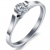 Stable Quality Titanium Ring With Rhinestone