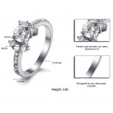 Wide Varieties Female Heart and Arrow Cut Titanium Ring With Rhinestone