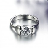 Stable Quality Female Titanium Ring With Rhinestone
