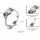 Stable Quality Female Titanium Ring With Rhinestone