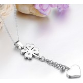 Quality and Quantity Assured Female Clover Shape Titanium Necklace 