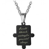 Selling Well all over the World Black and White Titanium Necklace For Lovers 