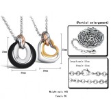 Wide Varieties Dual Ring Titanium Necklace For Lovers 
