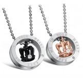 Wide Varieties Crown Titanium Necklace For Lovers 