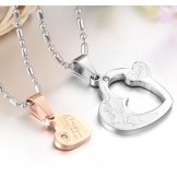Superior Quality Titanium Necklace For Lovers With Diamond