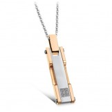 High Quality Titanium Necklace For Lovers With Rhinestone
