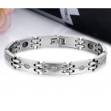 Stable Quality Health Titanium Bracelet For Lovers With Rhinestone