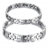 The Queen of Quality Titanium Bracelet For Lovers With Rhinestone
