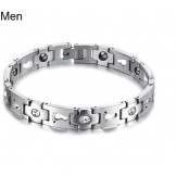 The Queen of Quality Titanium Bracelet For Lovers With Rhinestone