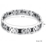 Superior Quality Health Titanium Bracelet For Lovers With Rhinestone