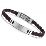 Easy to Use Female Titanium Leather Bangle 