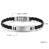 Easy to Use Female Titanium Leather Bangle 