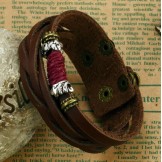 Well-known for Its Fine Quality Titanium Leather Bangle 