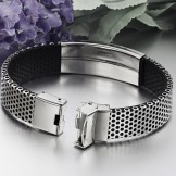 Quality and Quantity Assured Male Cross Titanium Leather Bangle 