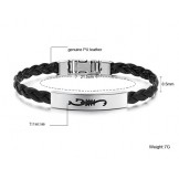 Superior Quality Female Titanium Leather Bangle 