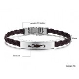 Superior Quality Female Titanium Leather Bangle 