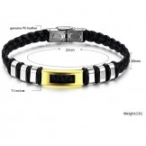 Stable Quality Titanium Leather Bangle 