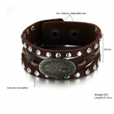 Quality and Quantity Assured Male Retro Titanium Leather Bangle 