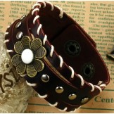 The King of Quantity Unisex Titanium Leather Bangle 
