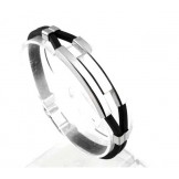 Quality and Quantity Assured Male Concise Titanium Silicone Bangle 