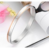 Stable Quality Titanium Bangle For Lovers With Rhinestone