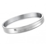 Excellent Quality Concise Titanium Bangle For Lovers With Rhinestone