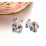 Stable Quality Female Bear Shape Titanium Earrings 