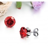 Excellent Quality Female Red Titanium Earrings With Rhinestone