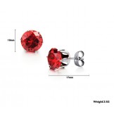 Excellent Quality Female Red Titanium Earrings With Rhinestone