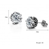 Excellent Quality Female White Titanium Earrings With Rhinestone