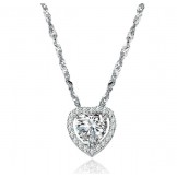 Reliable Quality Female Sweetheart Platinum Plating Titanium Necklace With Rhinestone