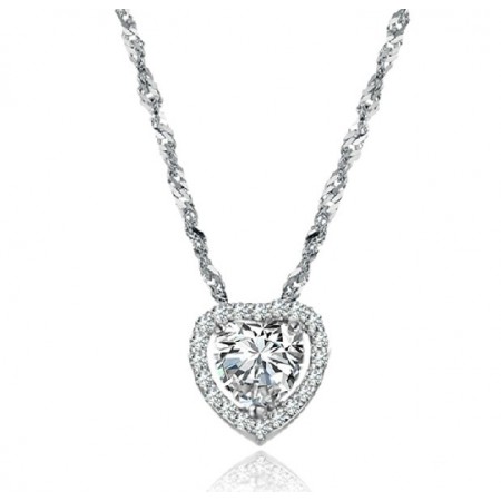 Reliable Quality Female Sweetheart Platinum Plating Titanium Necklace With Rhinestone