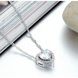 Reliable Quality Female Sweetheart Platinum Plating Titanium Necklace With Rhinestone