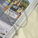 Stable Quality Female Platinum Plating Titanium Necklace With Diamond