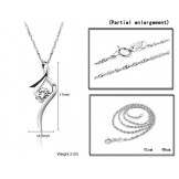 Stable Quality Female Platinum Plating Titanium Necklace With Diamond