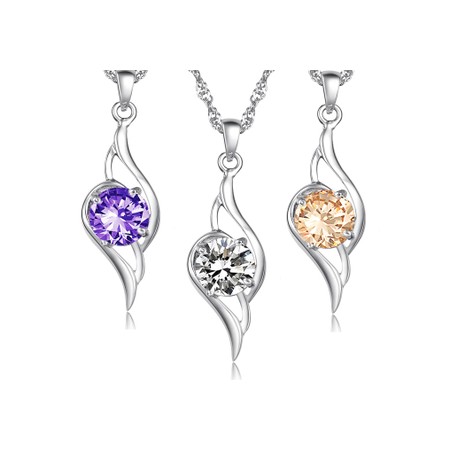 Quality and Quantity Assured Female Platinum Plating Titanium Necklace With Diamond