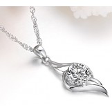 Quality and Quantity Assured Female Platinum Plating Titanium Necklace With Diamond