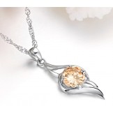Quality and Quantity Assured Female Platinum Plating Titanium Necklace With Diamond