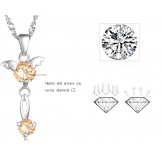 Stable Quality Female Purple Platinum Plating Titanium Necklace With Diamond