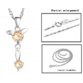 Stable Quality Female Purple Platinum Plating Titanium Necklace With Diamond